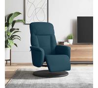 vidaXL Sillón reclinable con reposapiés terciopelo azul