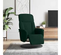 vidaXL Sillón reclinable con reposapiés terciopelo verde oscuro