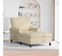 vidaXL Sillón reclinable Crema tela 91 x 157 x 91 cm