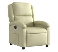 vidaXL Sillón reclinable de cuero auténtico crema