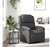 vidaXL Sillón reclinable de cuero auténtico gris