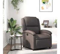 Sillón Reclinable De Cuero Auténtico Marrón Oscuro Vidaxl