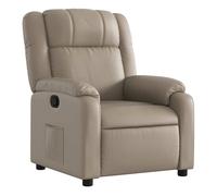 Vidaxl sillón reclinable de cuero sintético color capuchino