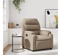 Vidaxl sillón reclinable de cuero sintético color capuchino