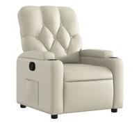vidaXL Sillón reclinable de cuero sintético en color Crema/Rojo/Rojo vino tinto y más