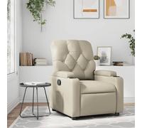 vidaXL Sillón reclinable de cuero sintético crema