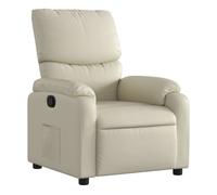 vidaXL Sillón reclinable de cuero sintético — crema