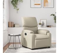vidaXL Sillón reclinable de cuero sintético crema