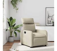vidaXL Sillón reclinable de cuero sintético crema