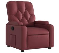 vidaXL Sillón reclinable de cuero sintético en color Crema/Rojo/Rojo vino tinto y más