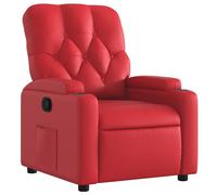vidaXL Sillón reclinable de cuero sintético en color Crema/Rojo/Rojo vino tinto y más