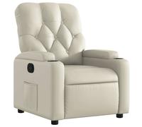 vidaXL Sillón reclinable de cuero sintético en color Crema/Rojo/Rojo vino tinto y más