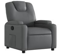 vidaXL Sillón reclinable – Sillón TV con respaldo y reposabrazos, cuero sintético gris