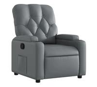 vidaXL Sillón reclinable de cuero sintético gris