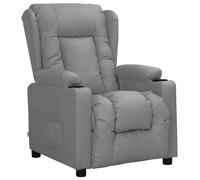 vidaXL Sillón reclinable de cuero sintético gris