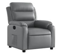 vidaXL Sillón reclinable de cuero sintético gris