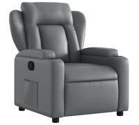 vidaXL Sillón reclinable de cuero sintético gris