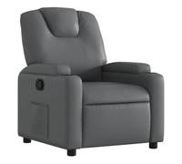 vidaXL Sillón reclinable – Sillón TV con respaldo y reposabrazos, cuero sintético gris