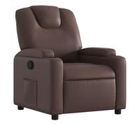 vidaXL Sillón reclinable de cuero sintético marrón – empuje manual