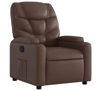 Vidaxl sillón reclinable de cuero sintético marrón