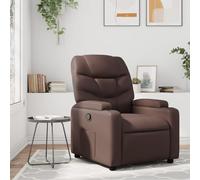 vidaXL Sillón reclinable – Asiento relax para salón con respaldo y reposabrazos, cuero sintético marrón