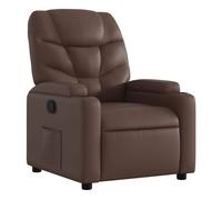 vidaXL Sillón reclinable – Asiento relax para salón con respaldo y reposabrazos, cuero sintético marrón