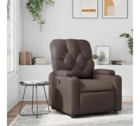 vidaXL Sillón reclinable de cuero sintético marrón