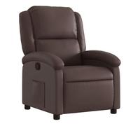 vidaXL Sillón reclinable para TV con respaldo y reposabrazos - cuero sintético marrón