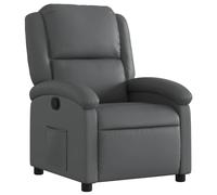 vidaXL Sillón reclinable de cuero sintético Negro, Crema, Gris Sillon Dormitorio Sillon Comodos Silla Relax Sillón Sofá Gray