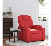 vidaXL Sillón reclinable de cuero sintético rojo