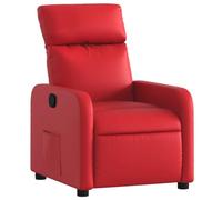 vidaXL Sillón reclinable con respaldo y reposabrazos, asiento ajustable, cuero sintético rojo