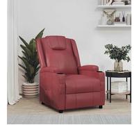 Vidaxl Sillón Reclinable De Cuero Sintético Rojo Tinto