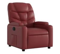 vidaXL Sillón reclinable de cuero sintético – Rojo tinto