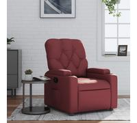 vidaXL Sillón reclinable de cuero sintético – Crema/Rojo/Rojo vino tinto y más