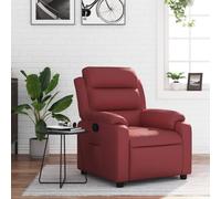 vidaXL Sillón reclinable de cuero sintético rojo tinto