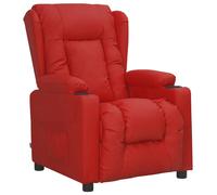 vidaXL Sillón reclinable de cuero sintético rojo tinto