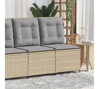 vidaXL Sillón reclinable de jardín con cojines ratán sintético beige