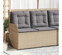 vidaXL Sillón reclinable de jardín con cojines ratán sintético beige