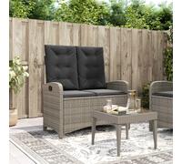 vidaXL Sillón reclinable de jardín con cojines ratán sintético gris