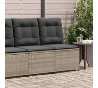 vidaXL Sillón reclinable de jardín con cojines ratán sintético gris