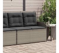 vidaXL Sillón reclinable de jardín con cojines ratán sintético gris