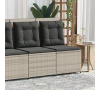 vidaXL Sillón reclinable de jardín con cojines ratán sintético gris