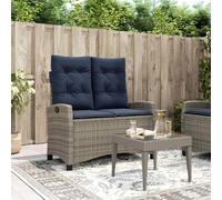 vidaXL Sillón reclinable de jardín con cojines ratán sintético gris