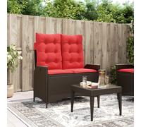 vidaXL Sillón reclinable de jardín con cojines ratán sintético marrón