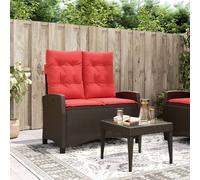vidaXL Sillón reclinable de jardín con cojines ratán sintético marrón