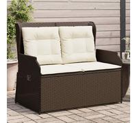 vidaXL Sillón reclinable de jardín con cojines ratán sintético marrón