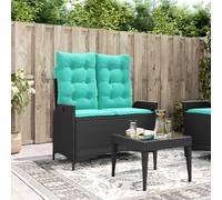 vidaXL Sillón reclinable de jardín con cojines ratán sintético negro