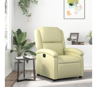 vidaXL Sillón reclinable de piel auténtica color crema