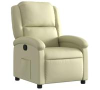 vidaXL Sillón reclinable de Piel auténtica Color Crema