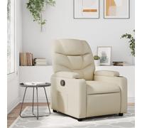 vidaXL Sillón reclinable de piel sintética color crema